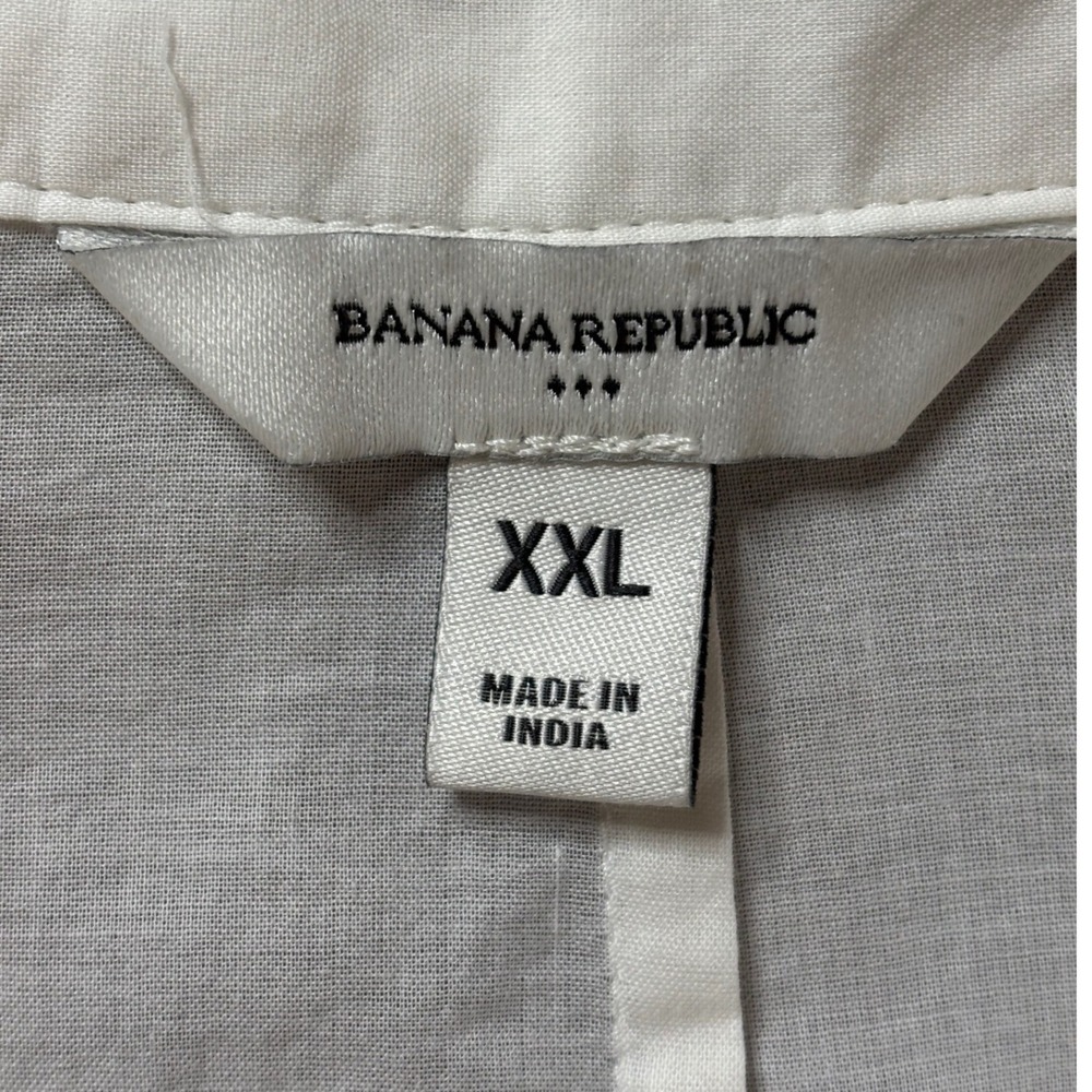 Banana Republic Womens Oversized Dolman Sleeve Shirt XXL White Cotton Button Up - Picture 4 of 5